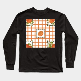 Orange Gingham Long Sleeve T-Shirt